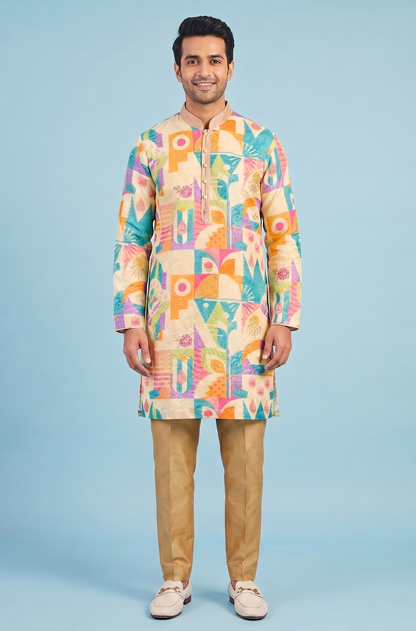 Fawn Colour Kurta Set(ME-MKUS_AK 2635)