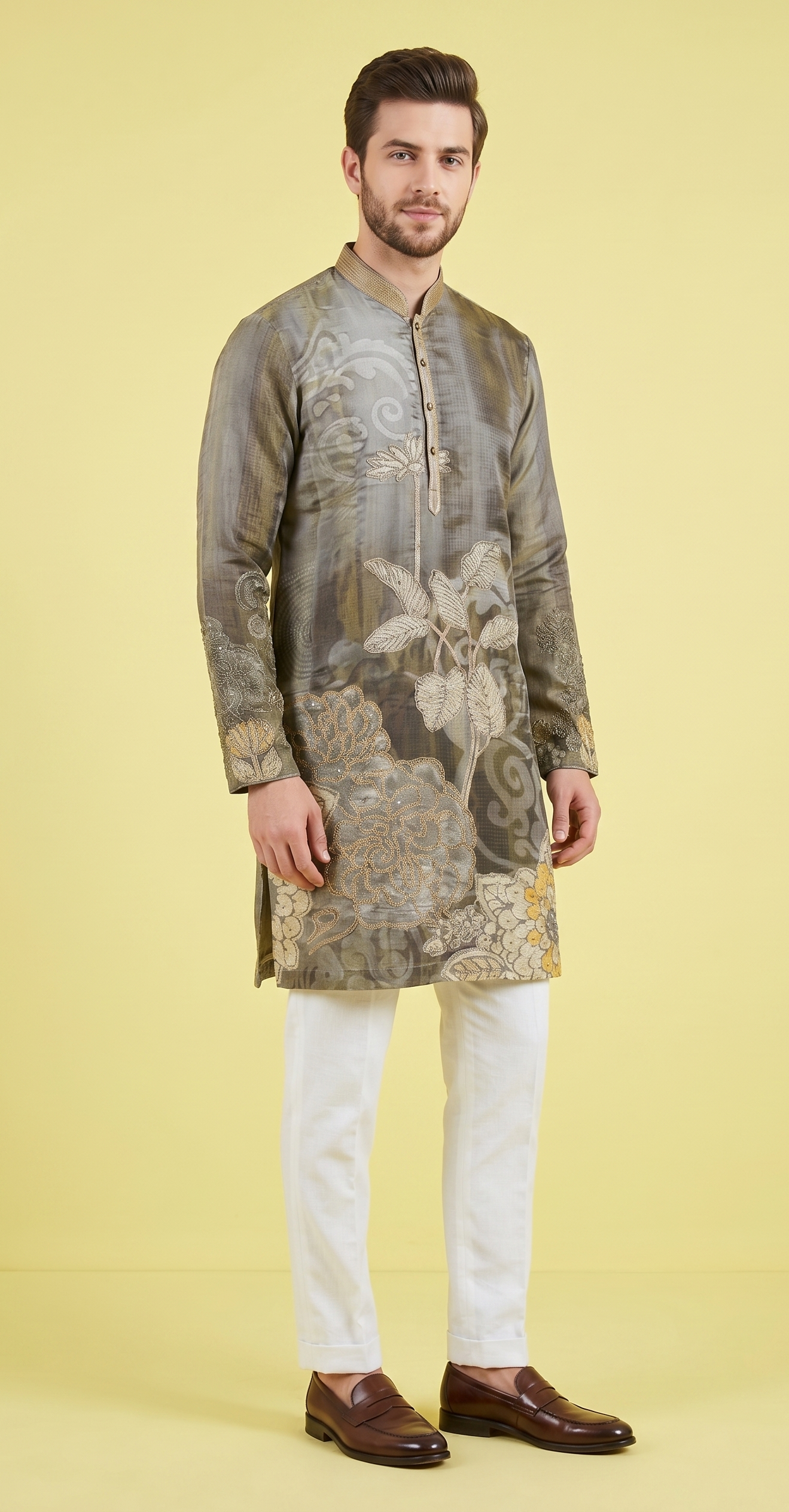 Slate Grey Colour Kurta Set(ME-MKUS_AK 2662)