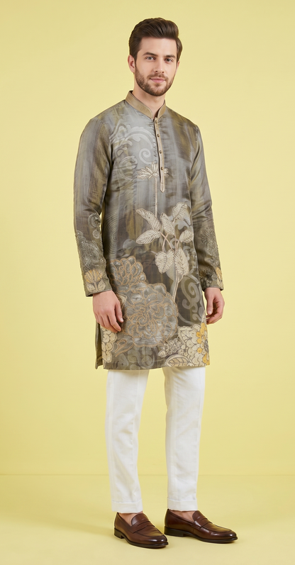 Slate Grey Colour Kurta Set(ME-MKUS_AK 2662)