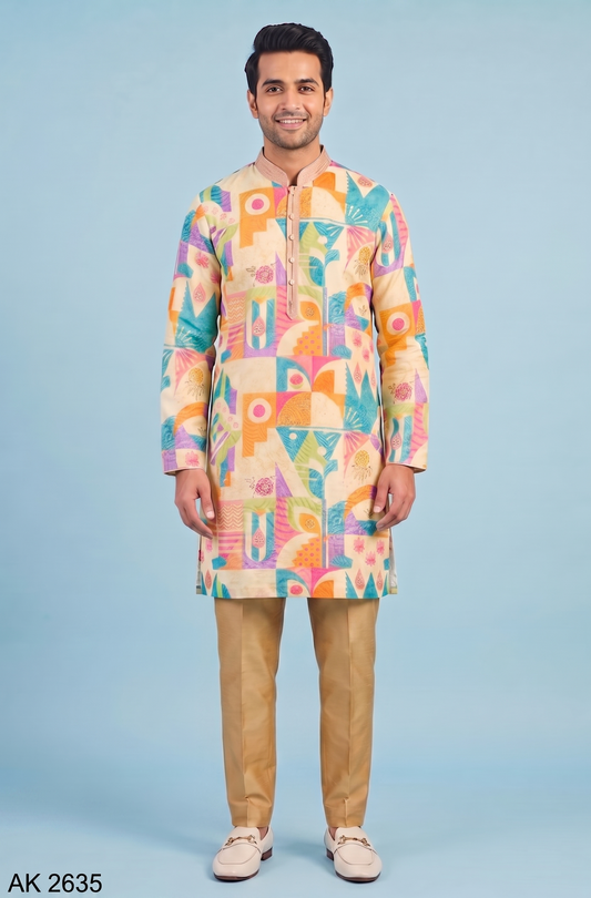 Fawn Colour Kurta Set(ME-MKUS_AK 2635)