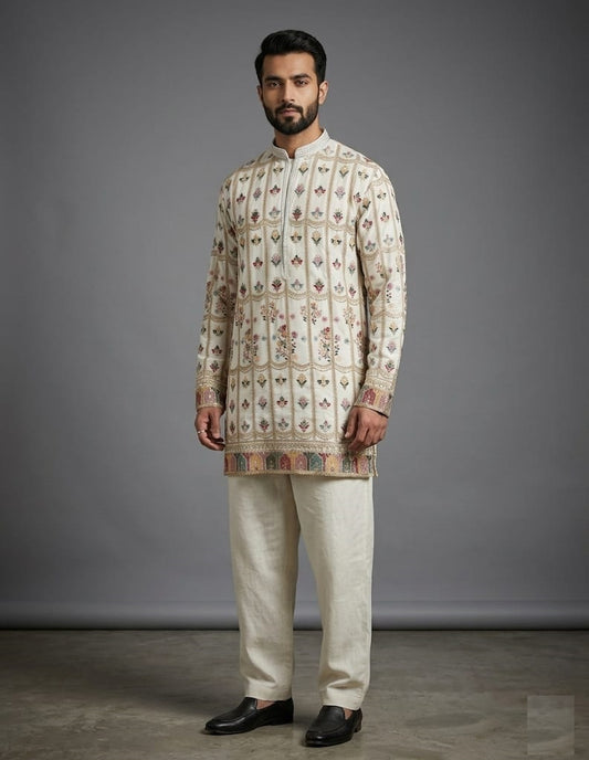 Cream Colour Kurta Set(ME-MKUS_C 439)