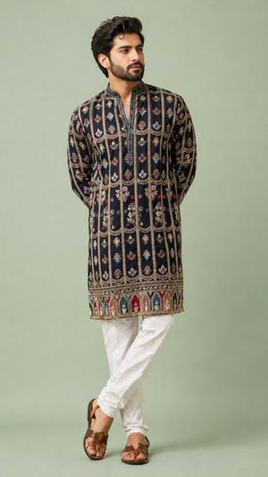 Blue Colour Kurta Set(ME-MKUS_C 439)