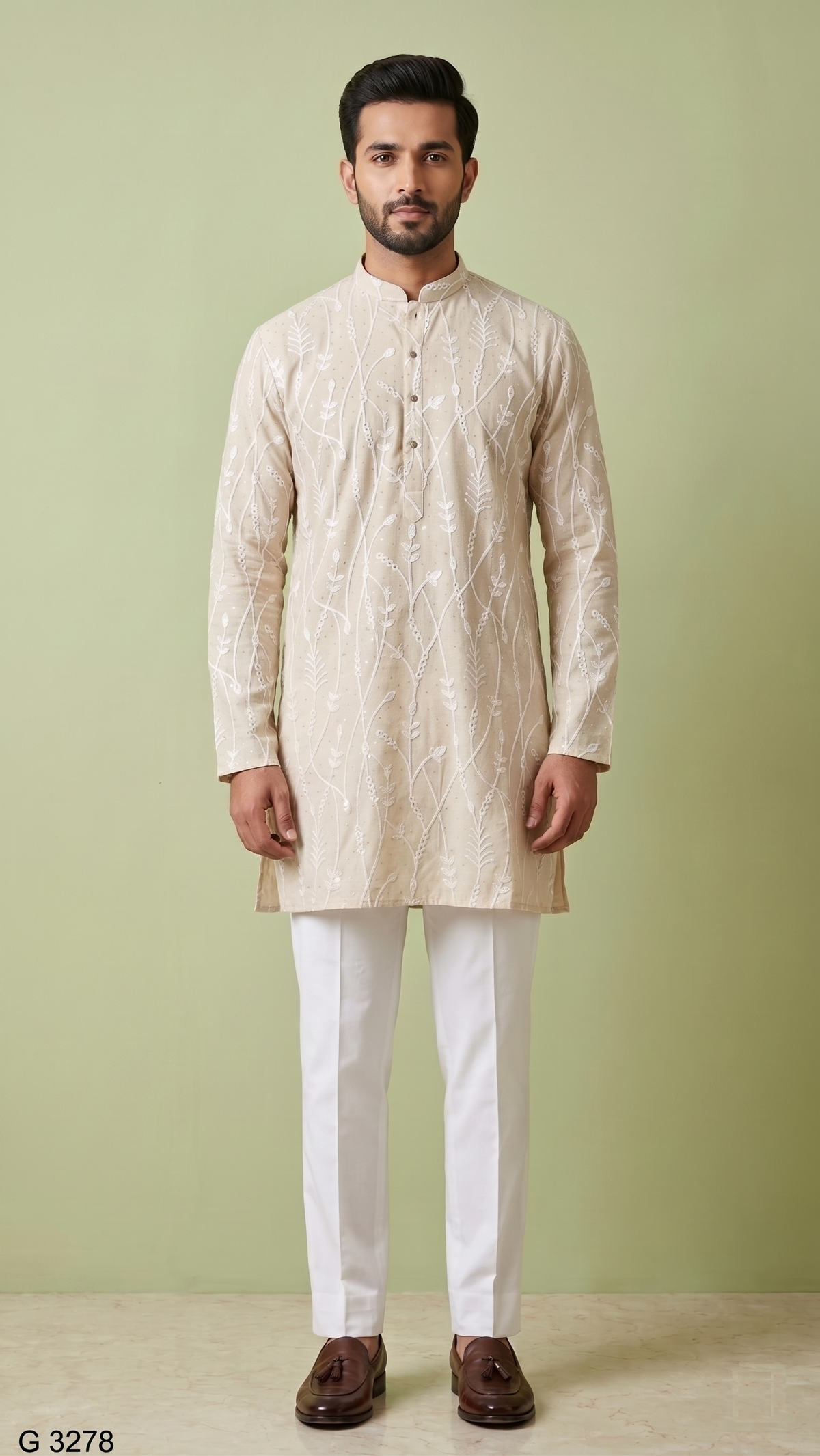 Beige Colour Kurta Set(ME-MKUS_G 3278)