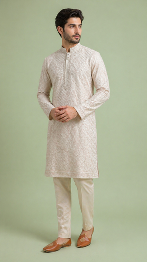 Cream Colour Kurta Set(ME-MKUS_JC 1752)