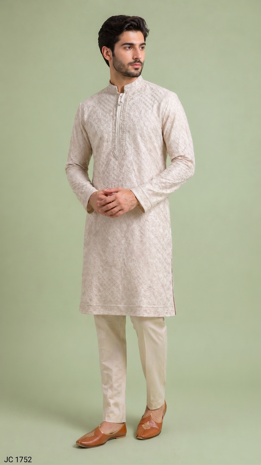 Cream Colour Kurta Set(ME-MKUS_JC 1752)