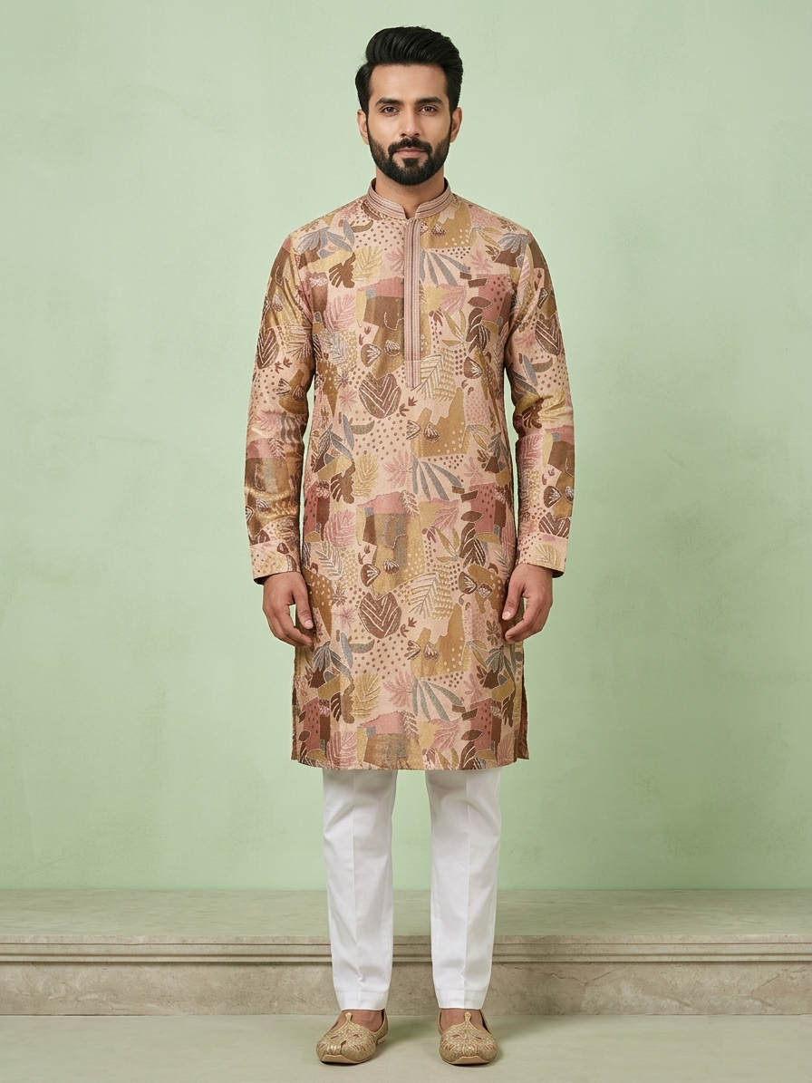 Beige Colour Kurta Set(ME-MKUS_K 1609)