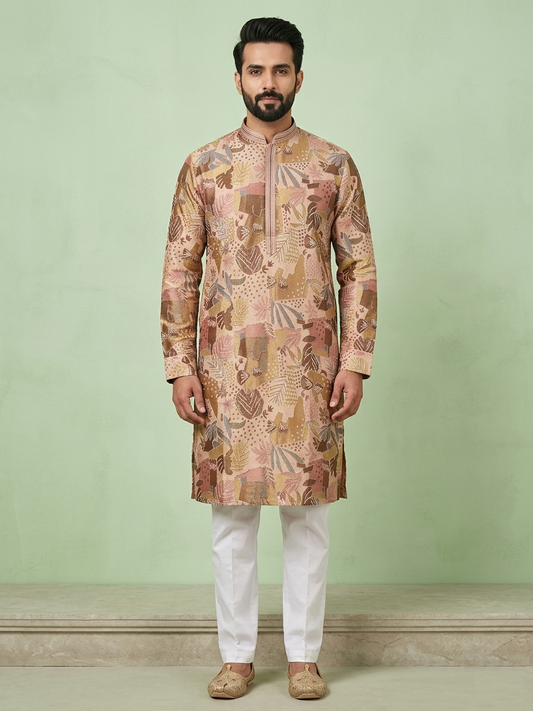 Beige Colour Kurta Set(ME-MKUS_K 1609)