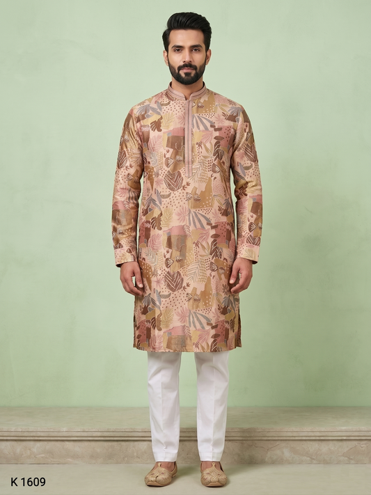 Beige Colour Kurta Set(ME-MKUS_K 1609)
