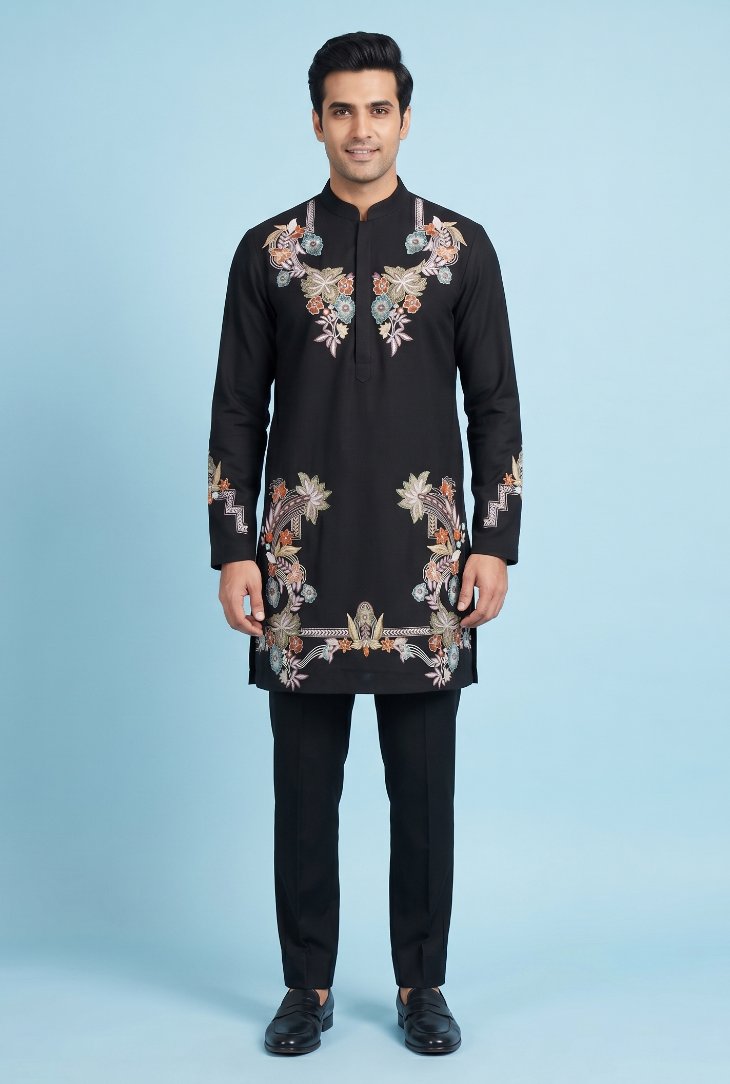 Black Colour Kurta Set(ME-MKUS_KAPIL)