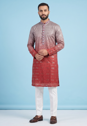 Omerye Grey Colour Kurta Set(ME-MKUS_KS 9555)