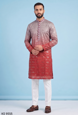 Omerye Grey Colour Kurta Set(ME-MKUS_KS 9555)