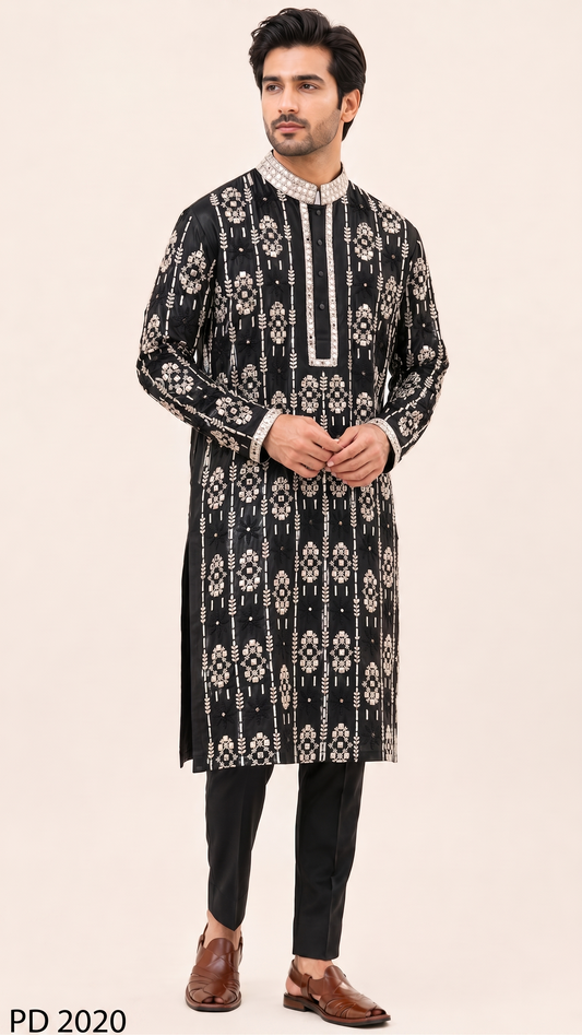 Black Colour Kurta Set(ME-MKUS_PD 2020)