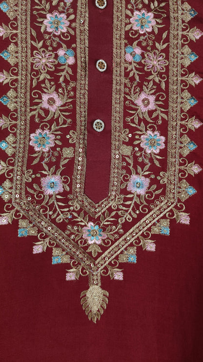 Wine Colour Kurta Set(ME-MKUS_P 1170)