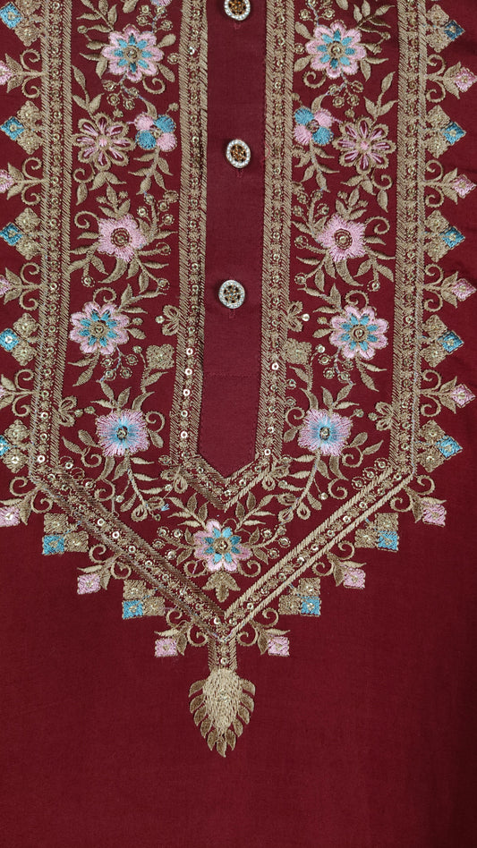 Wine Colour Kurta Set(ME-MKUS_P 1170)