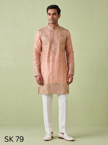 Peach Colour Kurta Set(ME-MKUS_SK 79)