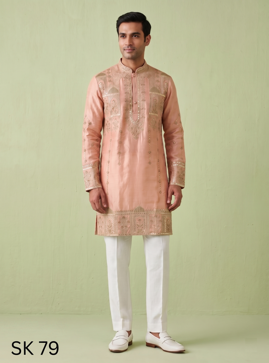 Peach Colour Kurta Set(ME-MKUS_SK 79)