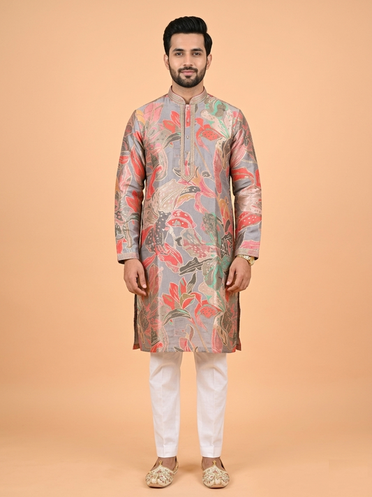 Grey Colour Kurta Set(ME-MKUS_SL 4072)