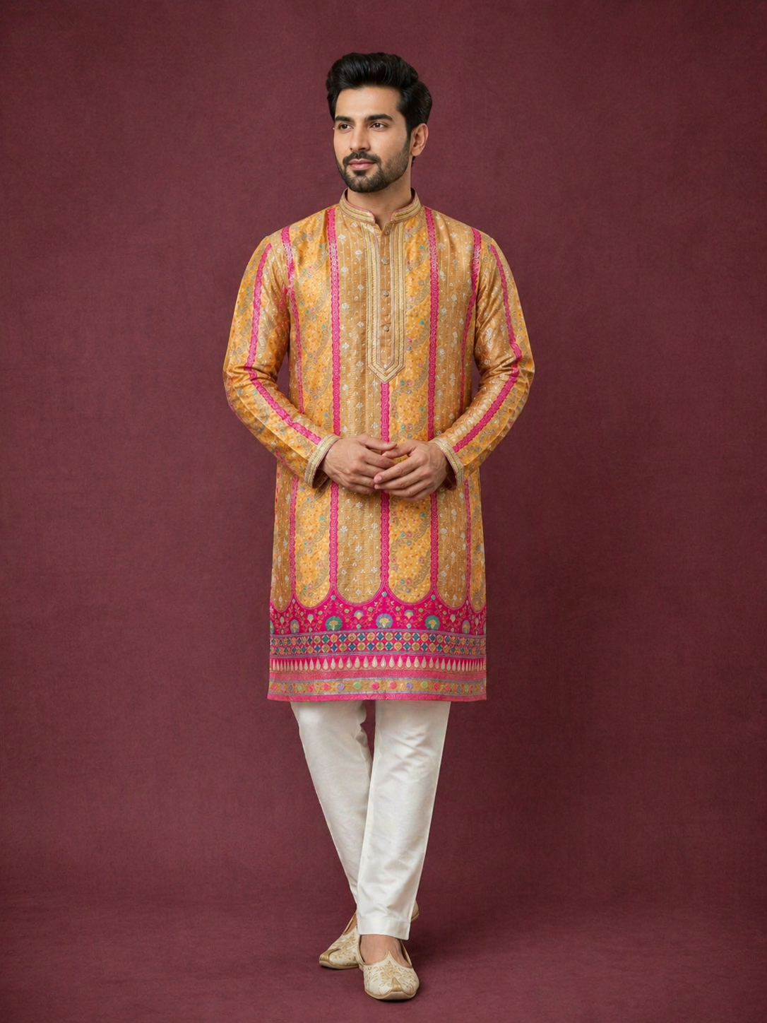 Mustard Colour Kurta Set(ME-MKUS_T2585 B)