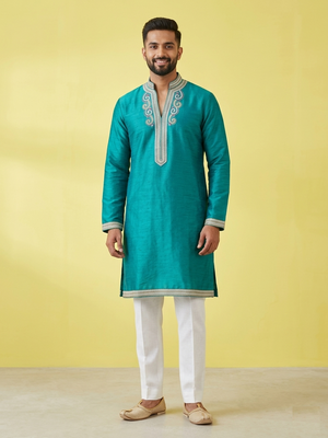 Rama Green Colour Kurta Set(ME-MKUS_T 2700)
