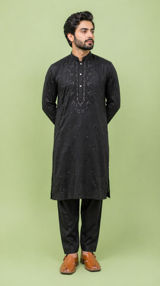 Black Colour Kurta Set(ME-MKUS_T 2702)