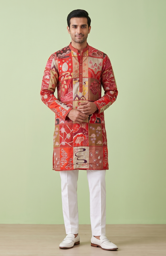 Red Colour Kurta Set(ME-MKUS_Y 56)