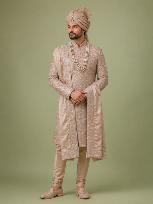 Cream Colour Sherwani(ME-MSRW_MZ 5191 Z K 1)