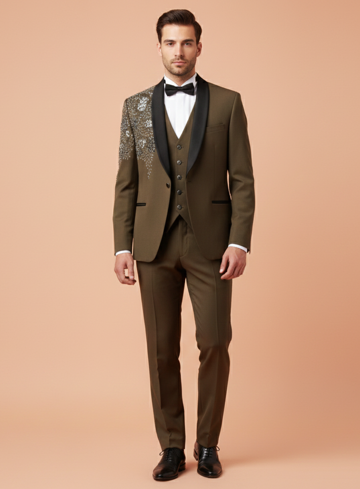 Olive Green Colour Coat Suit (ME-MSUI_4798)