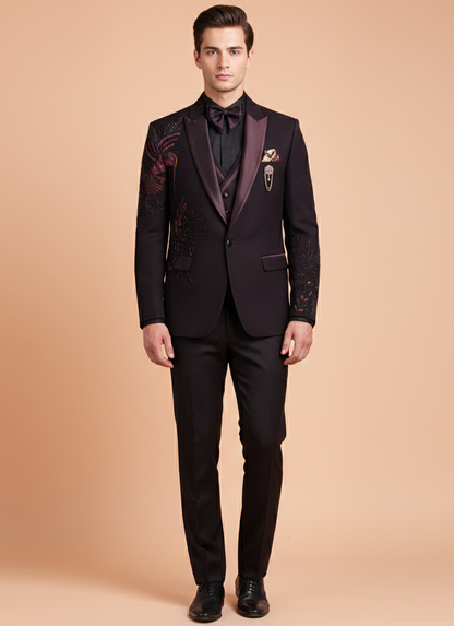 Wine Colour Coat Suit (ME-MSUI_5044.306.3)