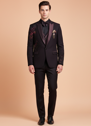 Wine Colour Coat Suit (ME-MSUI_5044.306.3)