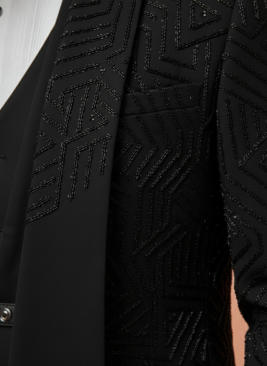 Black Colour Coat Suit(ME-MSUI_SA 8365 D)