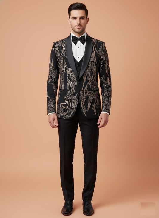 Black Colour Coat Suit(ME-MSUI_STX 101)