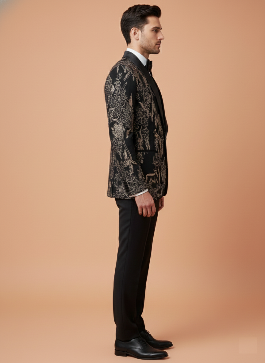 Black Colour Coat Suit(ME-MSUI_STX 101)
