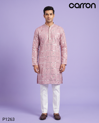 Onion Pink Colour Kurta Set(ME-MKUS_P 1263)