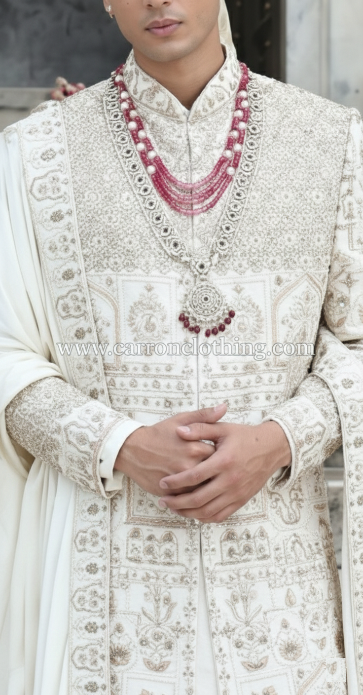 Ivory Colour Sherwani(ME-MSRW_YUS YDL)