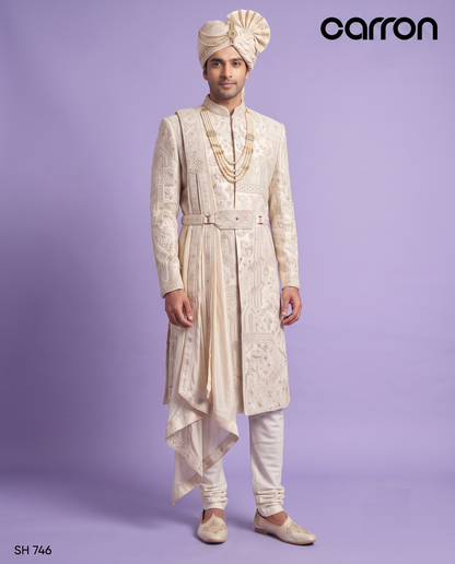 Cream Colour Sherwani(ME-MSRW_SH 746)