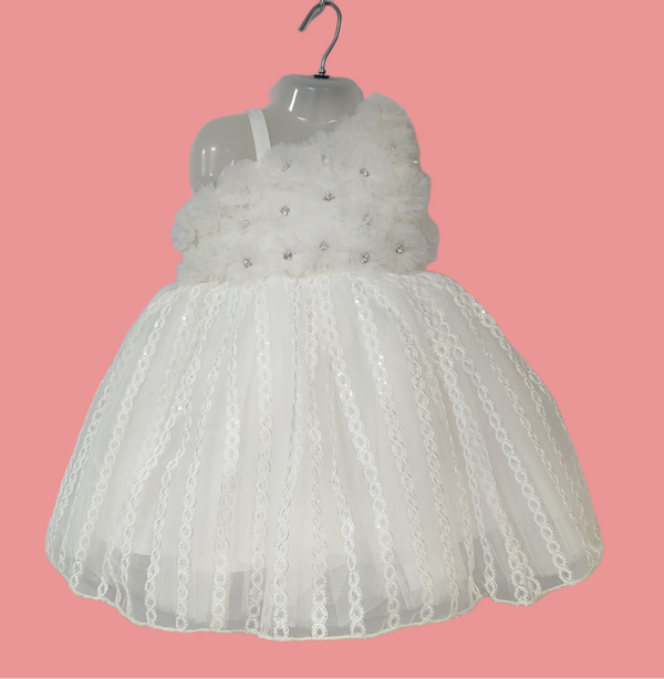 White Colour Party Frock(GE-GFRP_184)