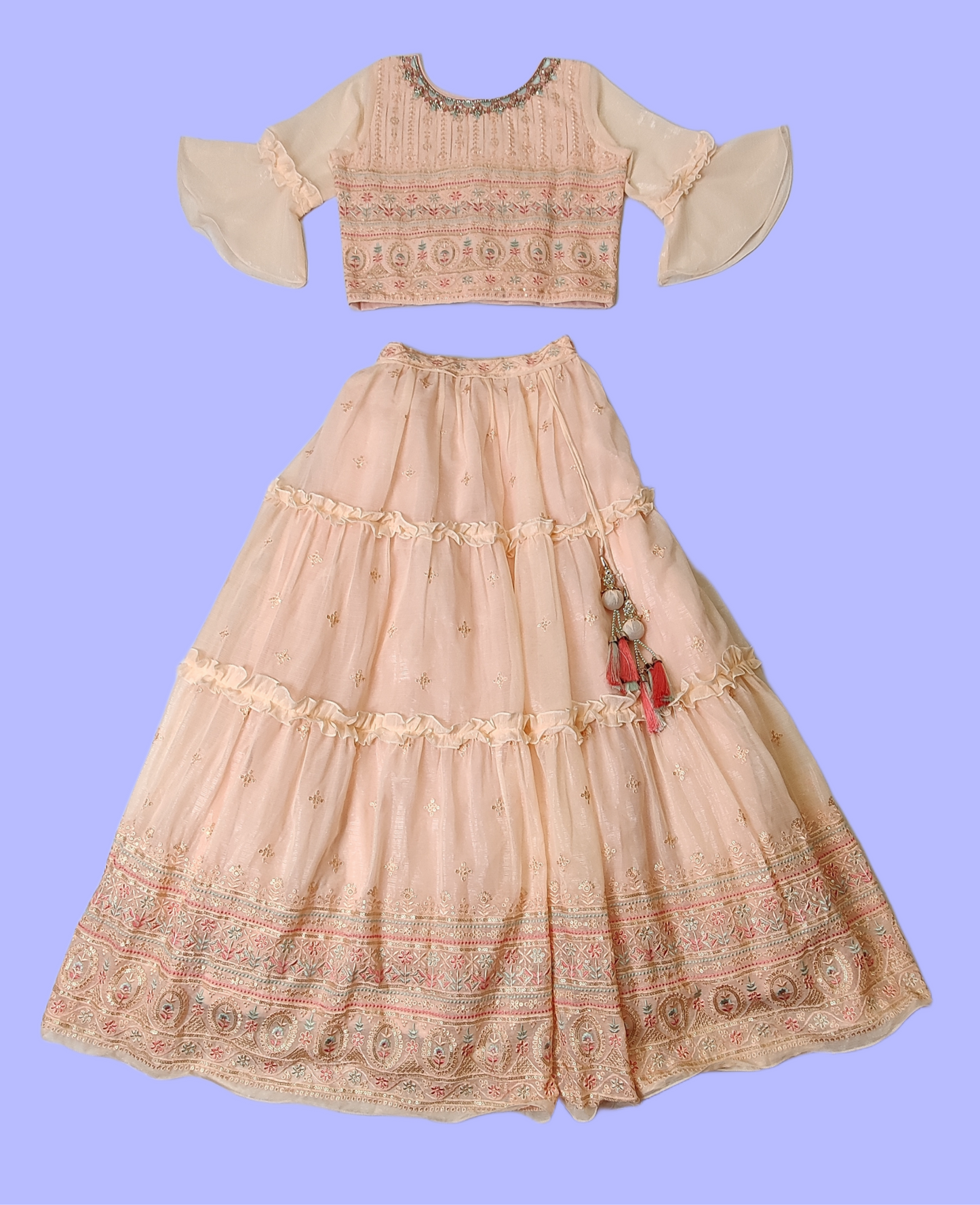 Peach Colour Ghaghra Choli (GE-GGHC_9235)