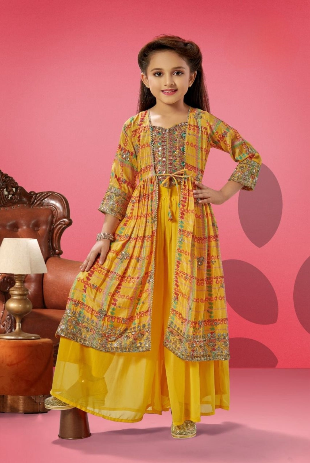 Yellow Colour Plazo Suit(GE-GPZS_1008)