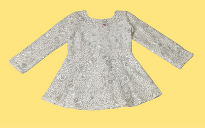 White Colour Gharara Set(GE-GGHS_4548)