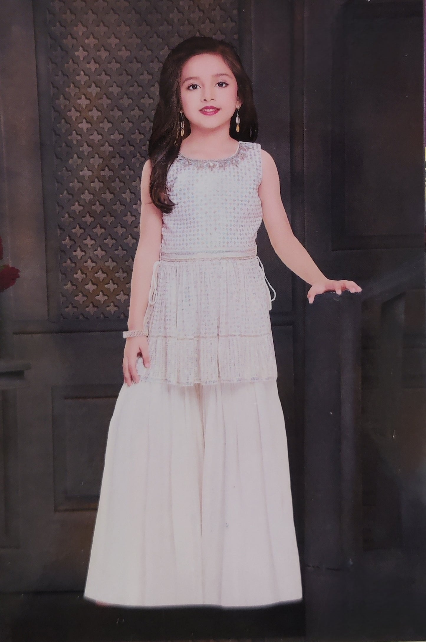 Cream Colour Gharara Set(GE-GGHC_1584)