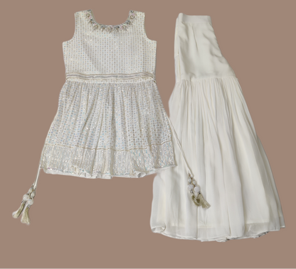 Cream Colour Gharara Set(GE-GGHC_1584)