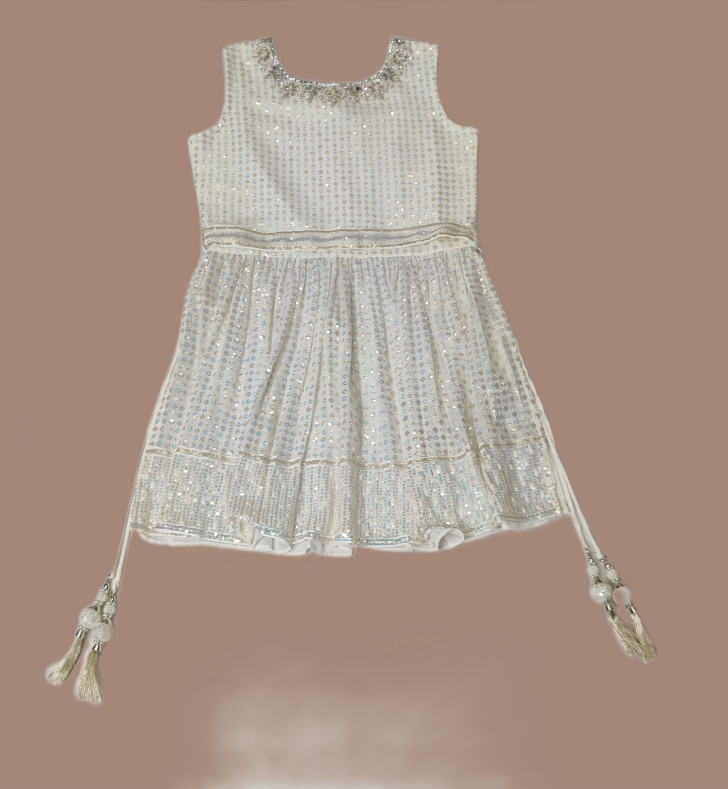 Cream Colour Gharara Set(GE-GGHC_1584)