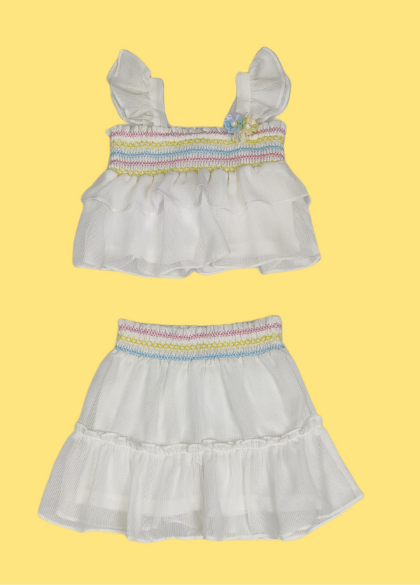 White Colour Skirt Blouse(GC-GSKT_40370)