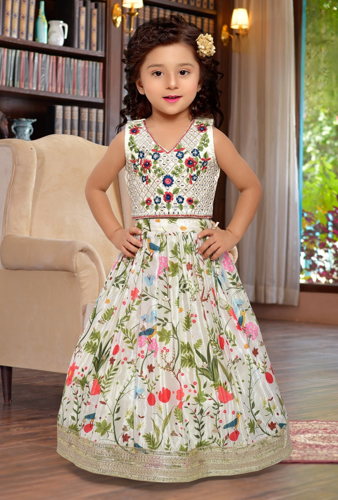 Cream Colour Ghaghra Choli(GE-GGHC_744)