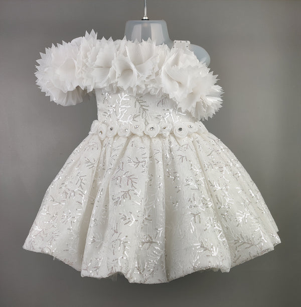 White Colour Party Frock(GE-GFRP_10836)