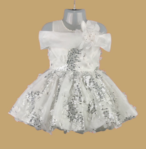 White Colour Party Frock(GE-GFRP_10784)