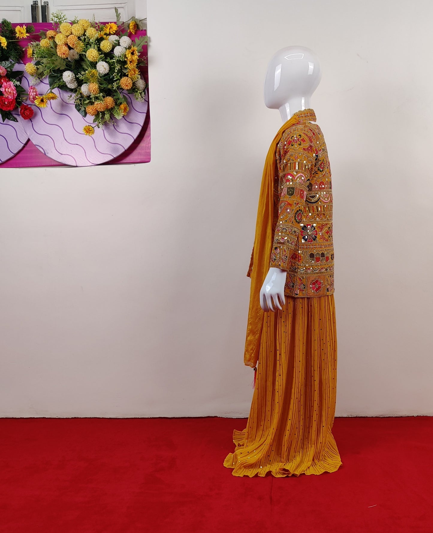Gold Colour Plazo Set(GE-GPZS_2249)