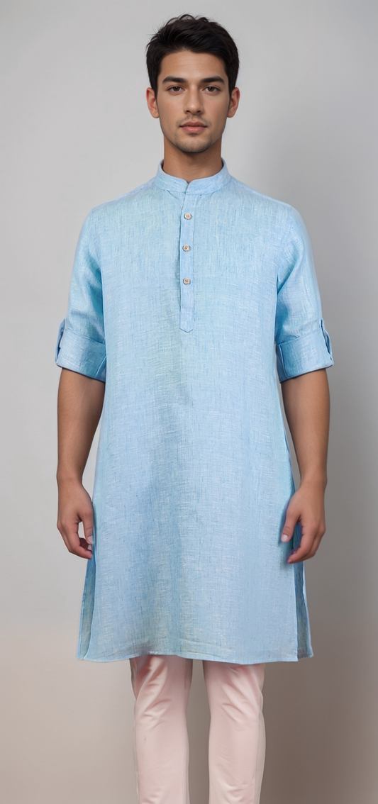 Sea Blue Colour Kurta With Bottom(ME-MKUS_GURU 09)