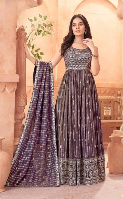 Purple Colour Anarkali(LE-WANK_2890)
