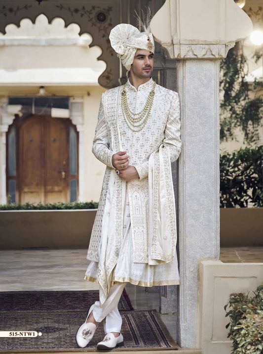 Cream Colour Sherwani(ME-MSRW_515)